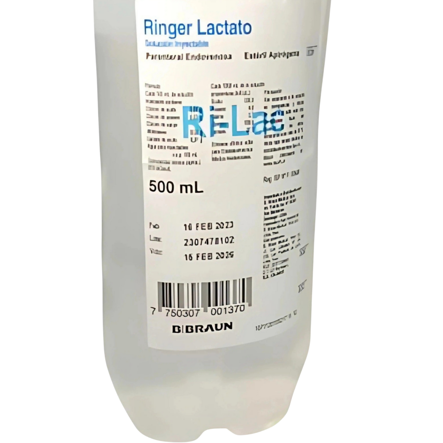 Ringer Lactato 500ml Solución Estéril Para Uso Médico, Hidratación y Reposición Electrolítica