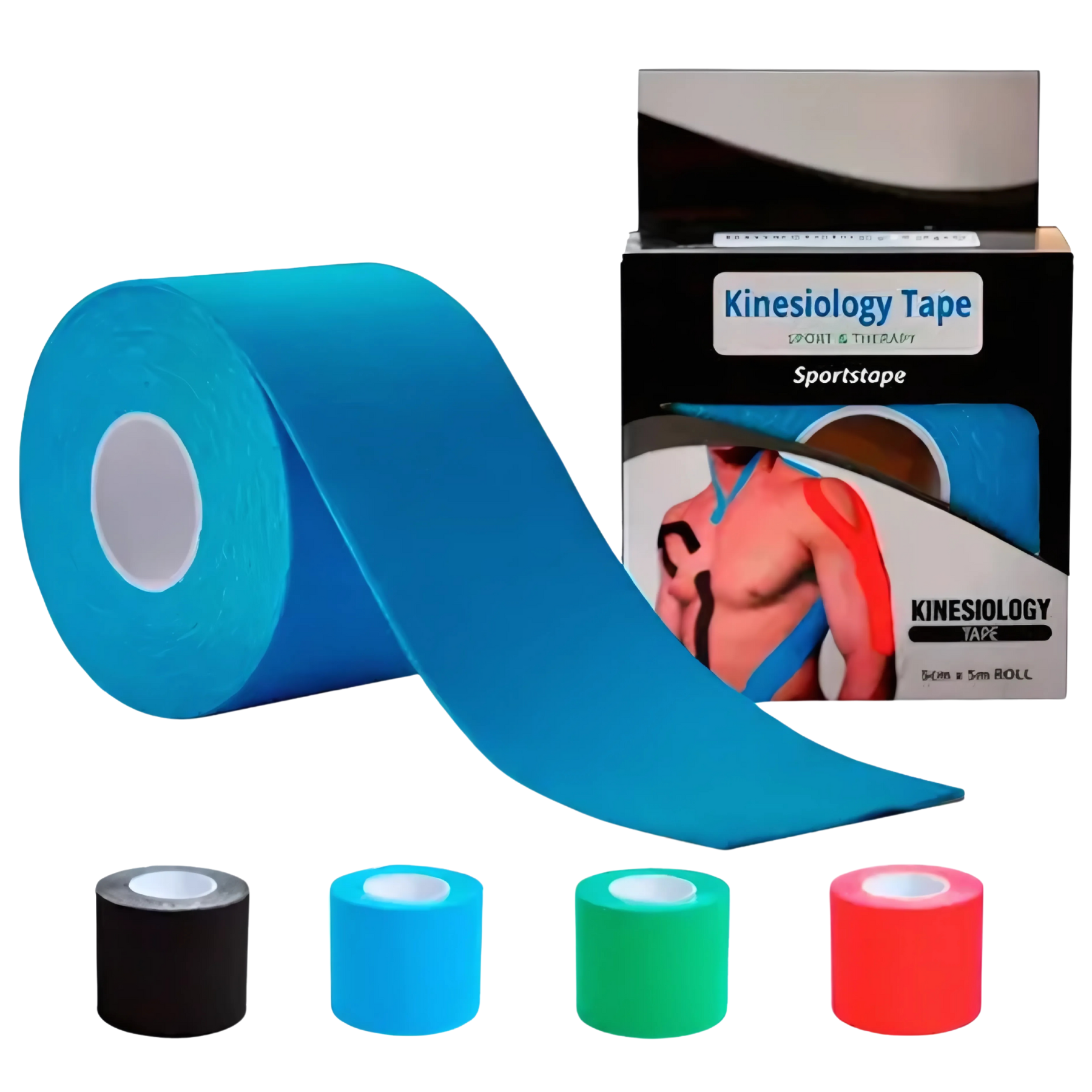 Cinta Tape Kinesiológico 5cm x 5m Vendaje Neuromuscular Deportivo Elastico Adhesivo Rehabilitación