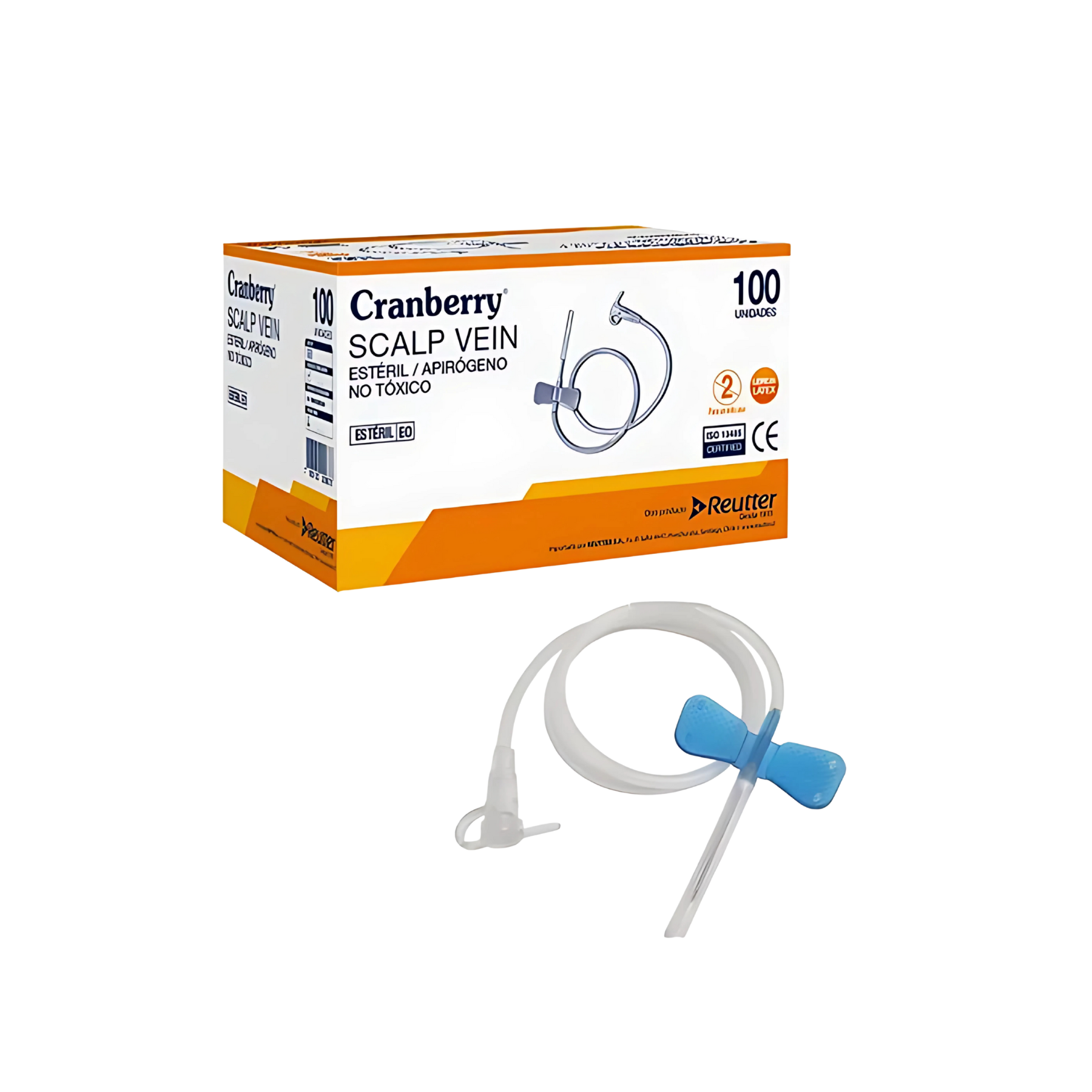 Scalp Vein 23G x 3/4 Cranberry Mariposa Desechable Estéril Para Infusión y Uso Médico