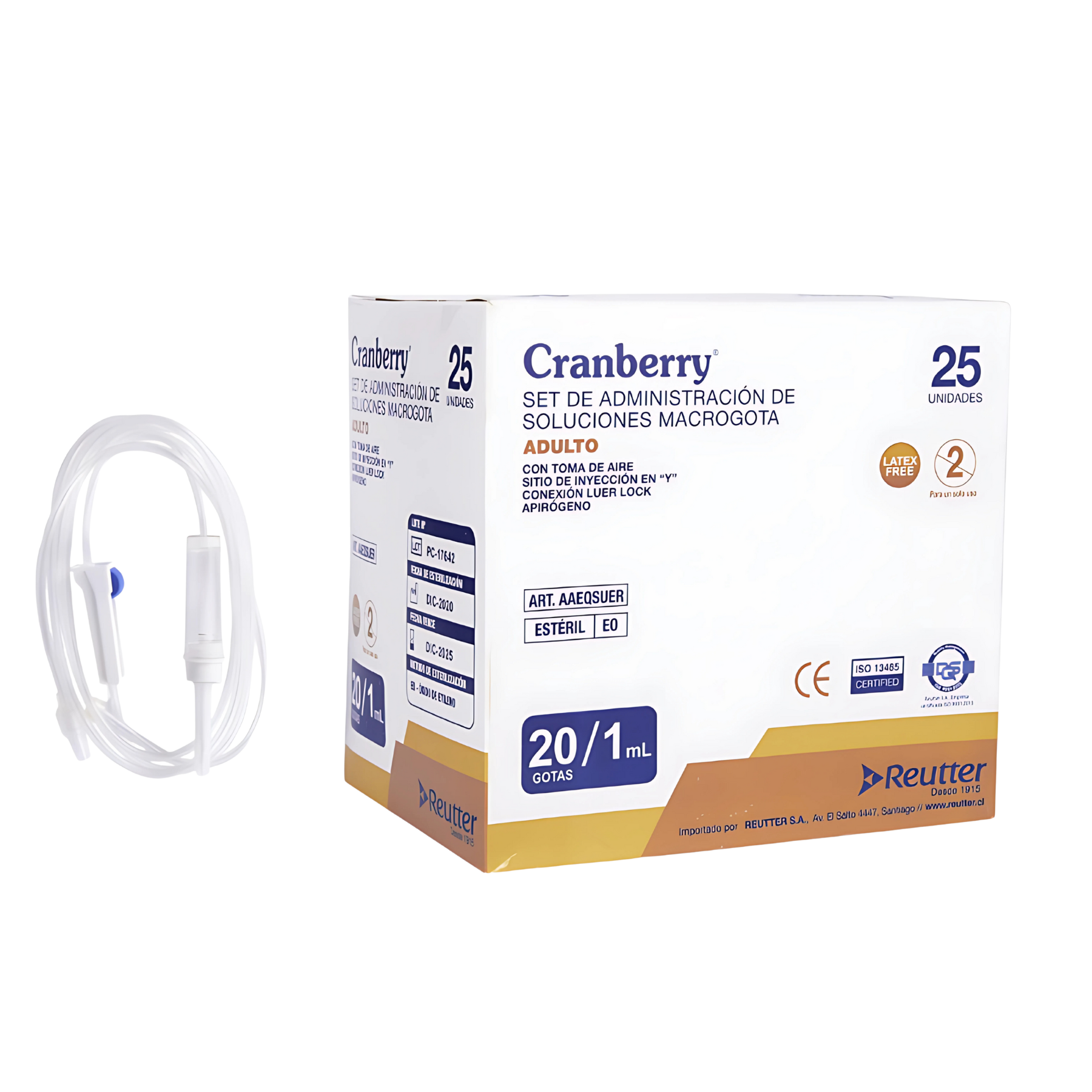 Set De Administración Macrogota Cranberry Estéril Desechable Para Infusión Intravenosa