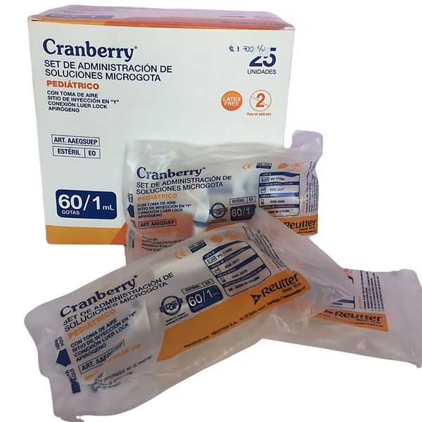 Set De Administración Microgota Cranberry Estéril Desechable Para Infusión Intravenosa