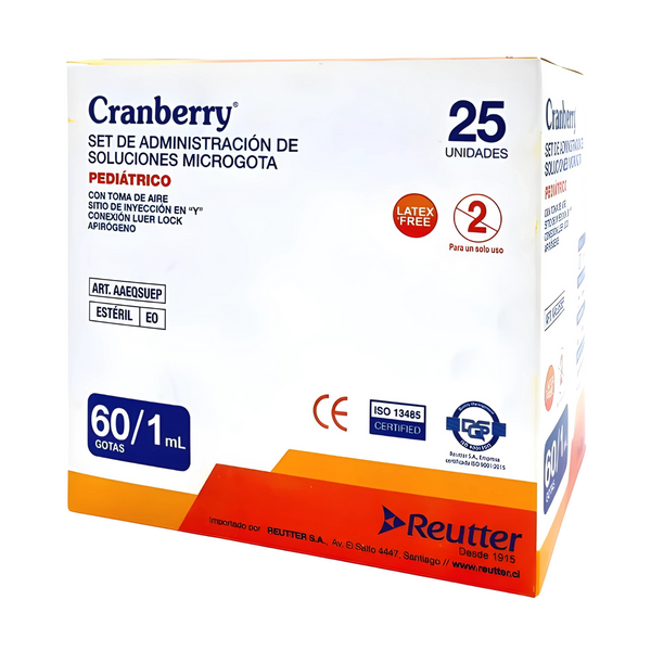 Set De Administración Microgota Cranberry Estéril Desechable Para Infusión Intravenosa