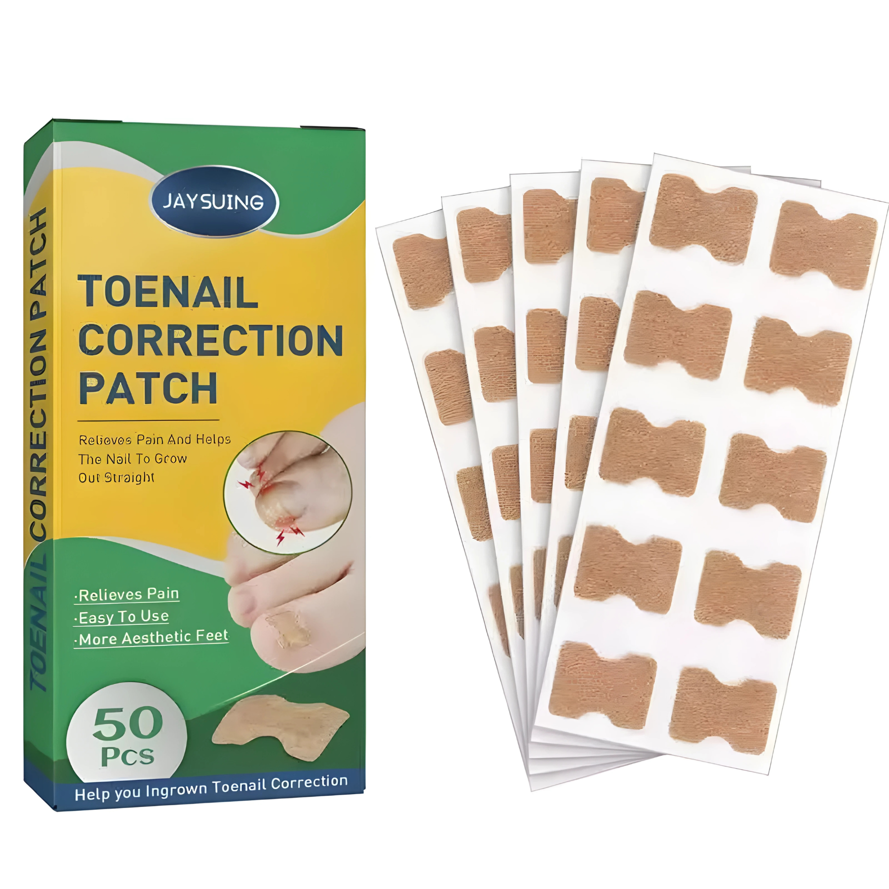 50 Parches Para Uñas Encarnadas Corrector Protector Tratamiento Rápido Seguro Efectivo