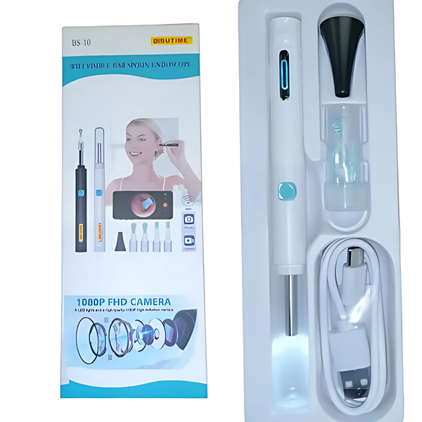 Kit Limpieza de Oídos con Cámara Otoscopio WiFi 1080p – Endoscopio Auricular