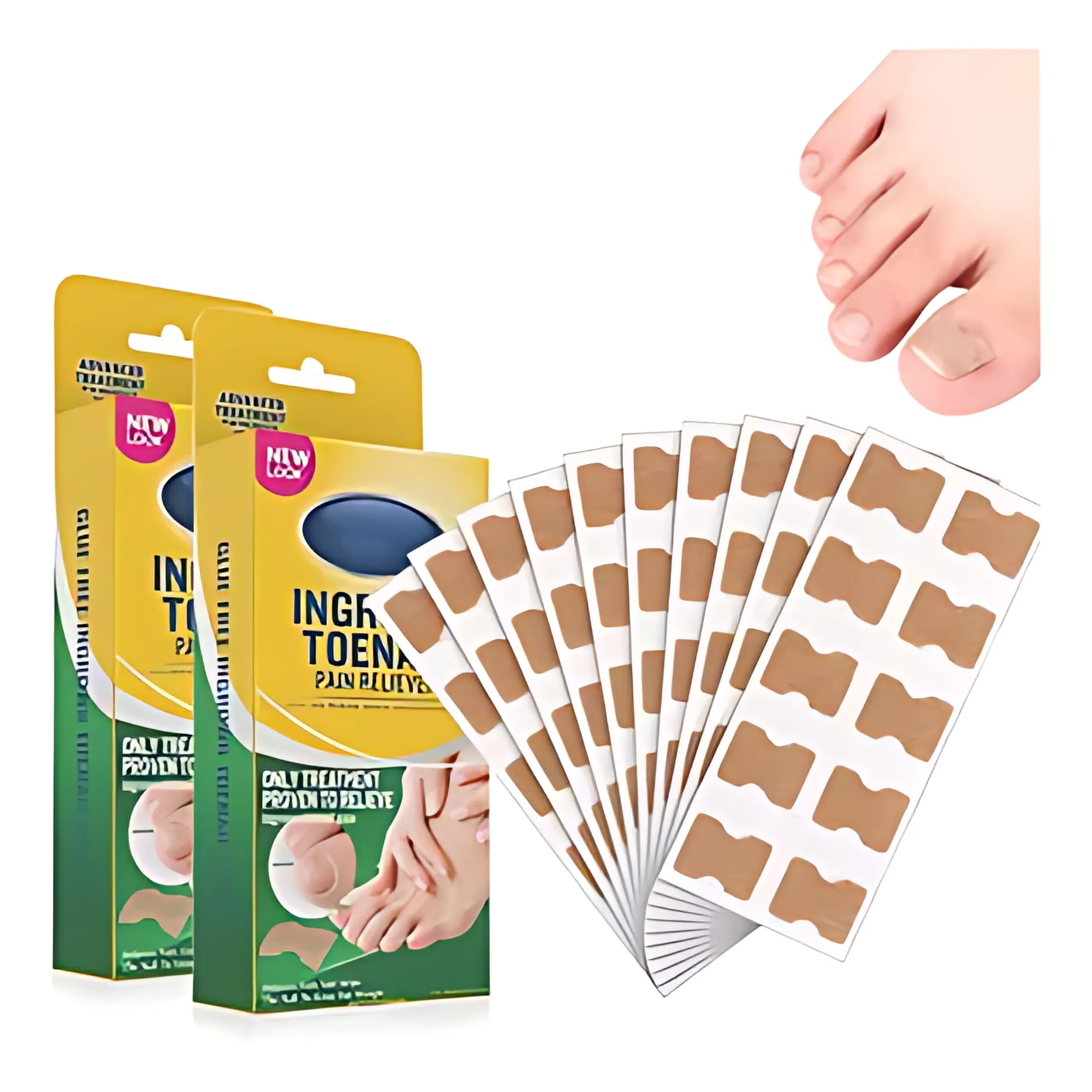 50 Parches Para Uñas Encarnadas Corrector Protector Tratamiento Rápido Seguro Efectivo